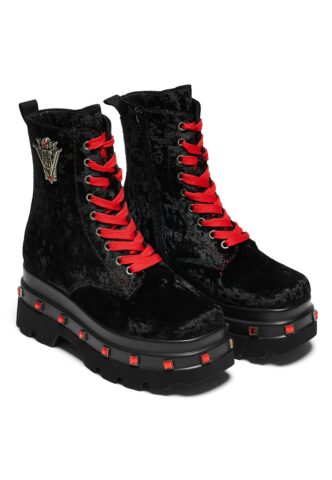 Koi Footwear x Twilight – Volterra Velvet Crow Platform Black – Girl Schuhe – Schwarz – EU 37 – Synthetic/Synthetic/Gummi