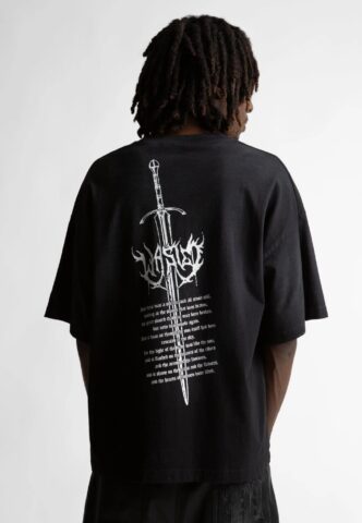Wasted Paris – Sword Boxy Faded Black – T-Shirt – Schwarz – S – 100% Baumwolle