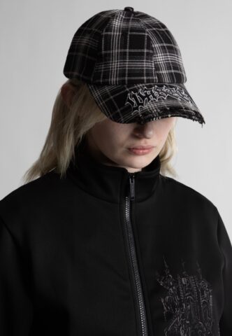 Wasted Paris – Tartan Black Tartan – Cap – Schwarz – Onesize – 82% Polyester, 15% Viskose, 3% Elastan