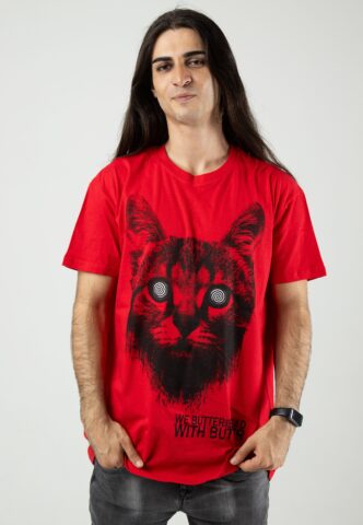 We Butter The Bread With Butter – Katze Red – T-Shirt – Rot – XXL – 100% Baumwolle