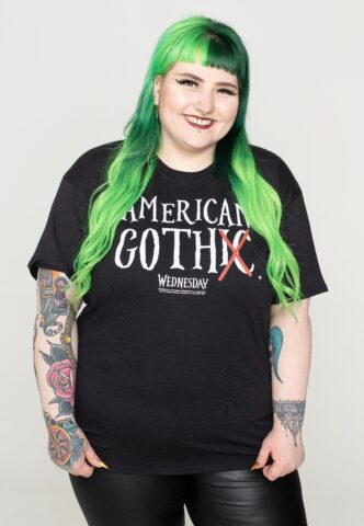 Wednesday Addams – American Goth – T-Shirt – Schwarz – XL – 100% Baumwolle