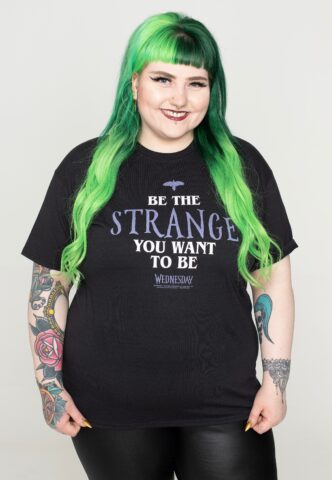 Wednesday Addams – Be The Strange – T-Shirt – Schwarz – XXL – 100% Baumwolle
