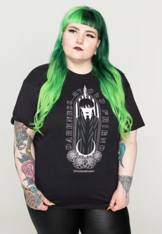 Wednesday Addams – Friend Of Darkness – T-Shirt – Schwarz – M – 100% Baumwolle