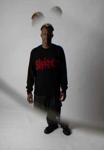 Welcome x Slipknot – Slipknot Overprint Knit Black/Red – Pullover – Schwarz – XL – 100% Baumwolle