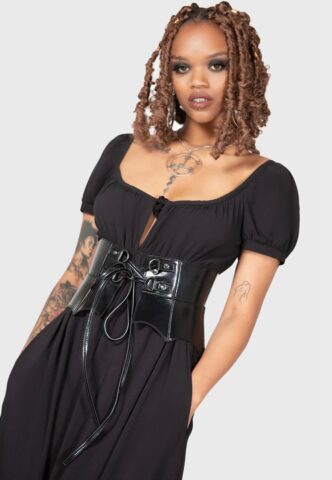 Killstar – Wetland Bat Peplum – Korsett – Schwarz – 3XL/4XL – 100% Polyurethan