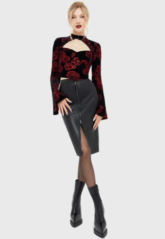 Killstar – Wicked Wisteria Black – Rock – Schwarz – XL – 70% Polyurethan, 30% Polyester