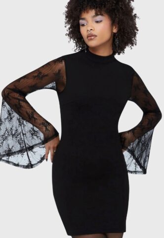 Killstar – Willow’s Whim Mini Black – Kleid – Schwarz – L – 92% Polyester, 8% Elasthan