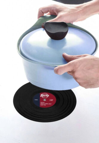 Winkee Rocks – Schallplatten – Untersetzer – Schwarz – Onesize – 100% Silikon