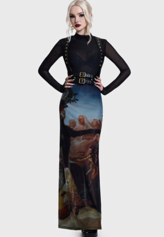 Killstar – Witches‘ Sabbath Maxi Dress Black – Kleid – Schwarz – S – 95% Polyester, 5% Elastan