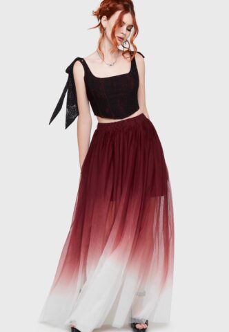 Killstar – Witchwood Red – Korsett – Rot – XS – 100% Polyamid