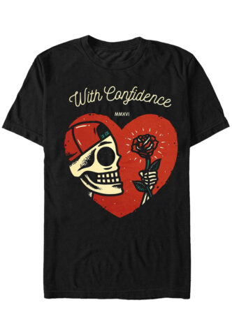 With Confidence – Heart – T-Shirt – Schwarz – S – 100% Baumwolle,Jersey