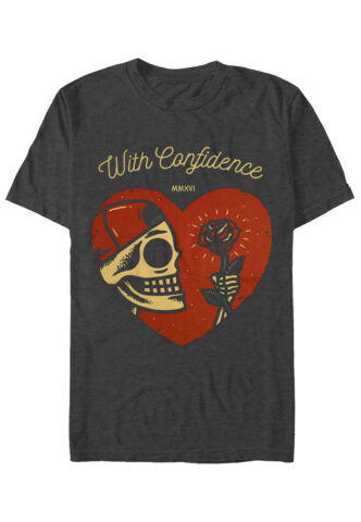 With Confidence – Heart Dark Grey – T-Shirt – Grau – S – 65% Polyester, 35% Baumwolle,Jersey