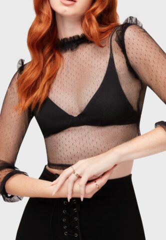Killstar – Wraithwood Gold – Oberteil – Schwarz – L – 100% Polyester