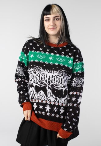 Lorna Shore – Mountains Winter Knit – Pullover – Schwarz – S – 50% Baumwolle, 50% Polyester